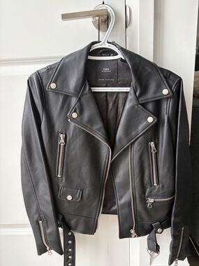 ZARA Black Faux Leather Jacket